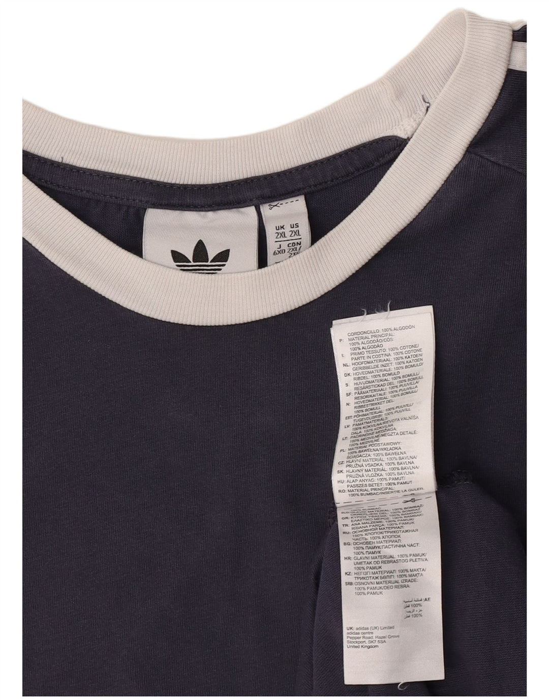 ADIDAS T-shirt top til mænd 2XL marineblå bomuld