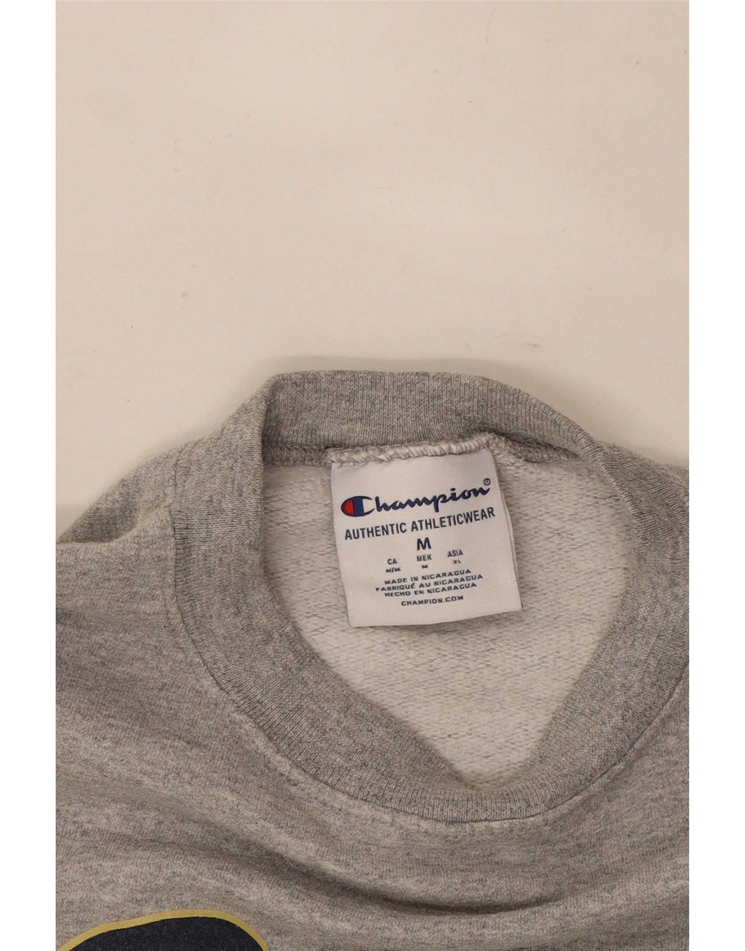 Champion Herre Grafisk Sweatshirt Jumper Medium Grå Flecked