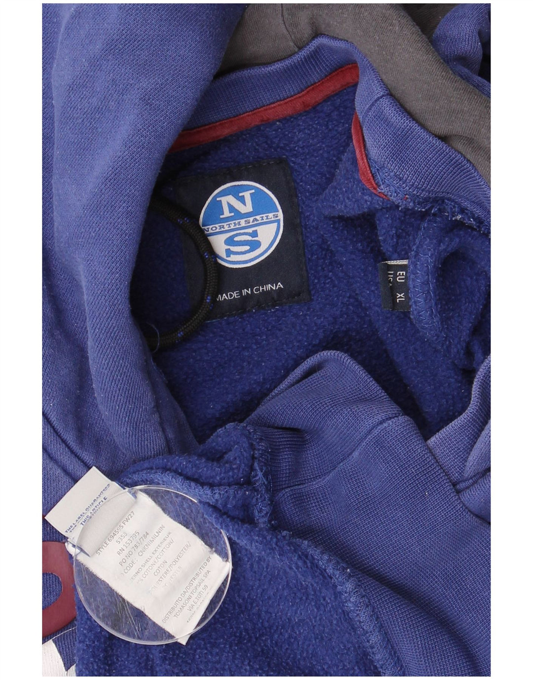 NORTH SAILS Grafisk hættetrøje til mænd Stor marineblå bomuld