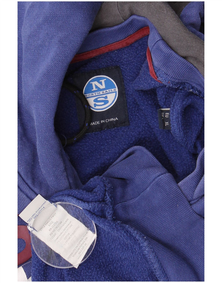 NORTH SAILS Grafisk hættetrøje til mænd Stor marineblå bomuld