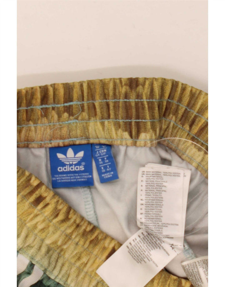 Adidas Dame Abstrakt Mønster Sport Shorts UK 10 Small Multicolored