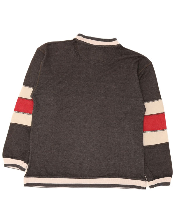 North Pole Herre grafisk sweatshirt Jumper Medium Grey Colourblock