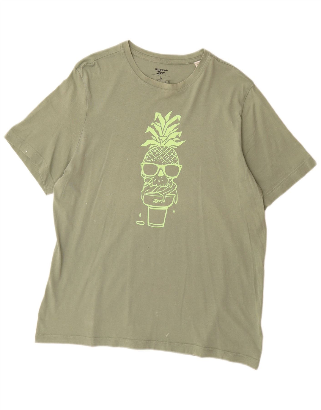 Reebok Herre grafisk T-shirt Top Stor grøn bomuld
