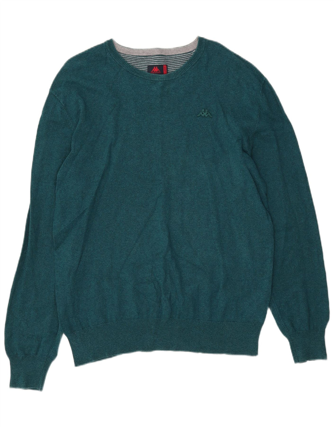 Kappa Herre Boat Neck Jumper Sweater Stor Grøn Bomuld