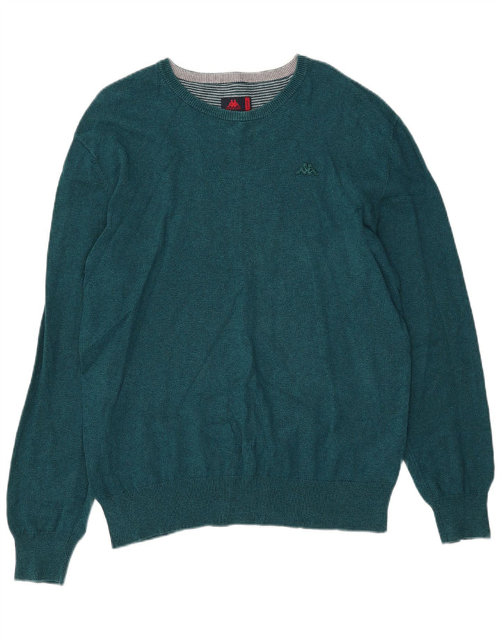 Kappa Herre Boat Neck Jumper Sweater Stor Grøn Bomuld