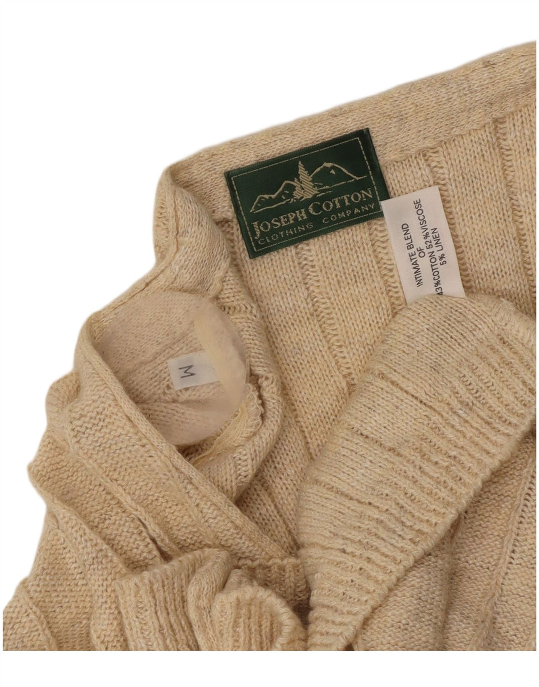 Vintage herre cardigan sweater medium beige bomuld