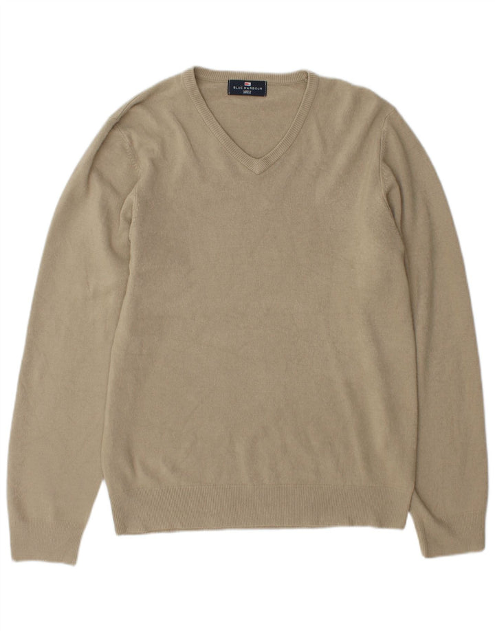 Marks & Spencer Herre Blue Harbor V-hals sweater Medium Beige