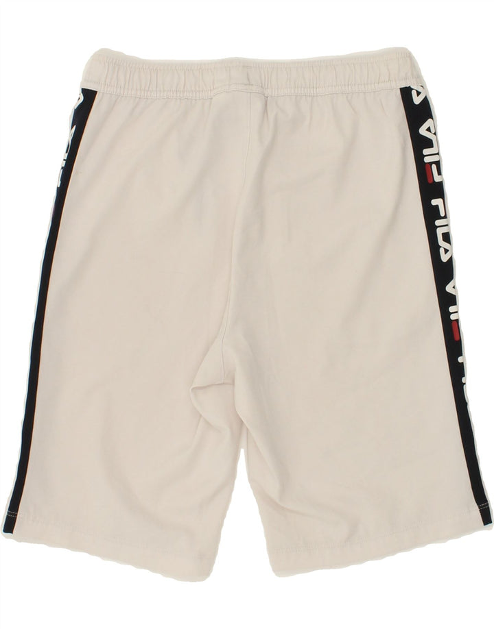 FILA Boys Graphic Sport Shorts 11-12 Years White Colourblock Vintage Fila and Second-Hand Fila from Messina Hembry 