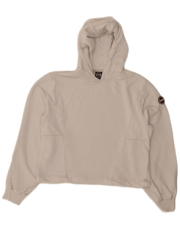 COLMAR Dame Crop Oversized hættetrøje Jumper UK 6 XS Hvid Bomuld