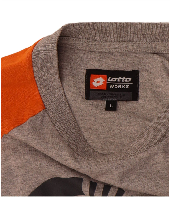 Lotto Herre Grafisk T-Shirt Top Stor Grå Colourblock