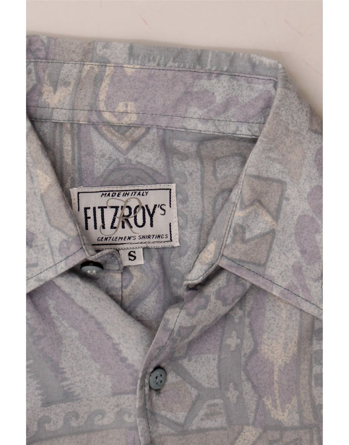 VINTAGE Mens Abstract Pattern Shirt Small Purple Colourblock Vintage Vintage and Second-Hand Vintage from Messina Hembry 