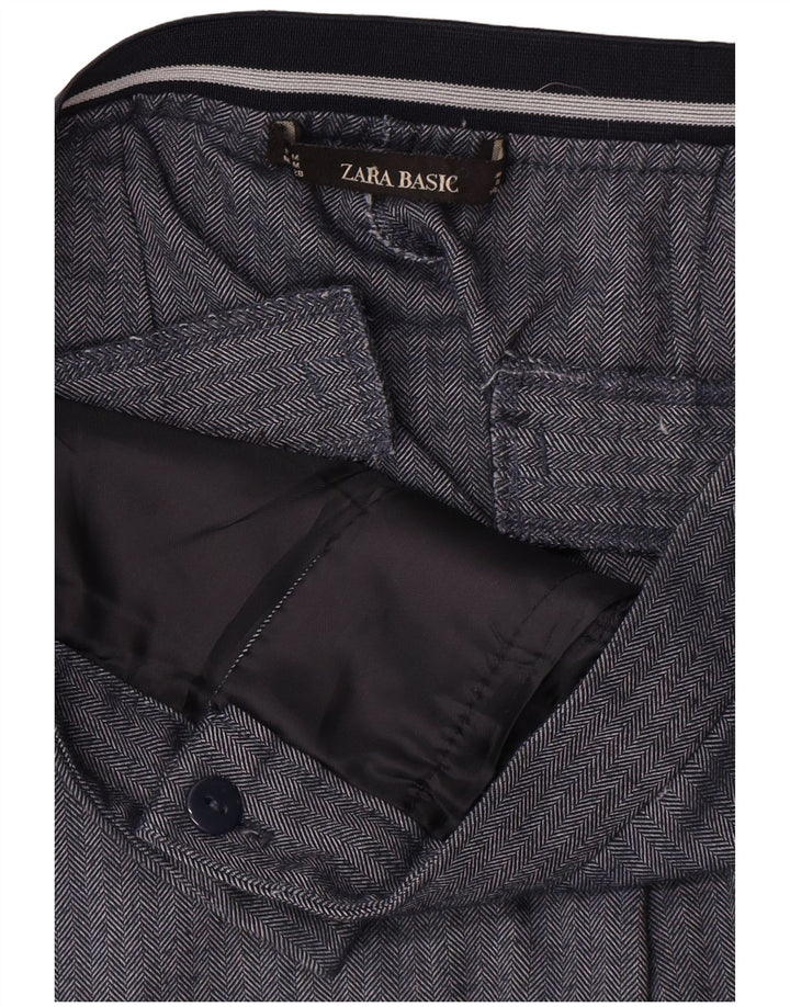 Zara Dame Slim Suit Bukser Medium W28 L27 Marineblå sildeben