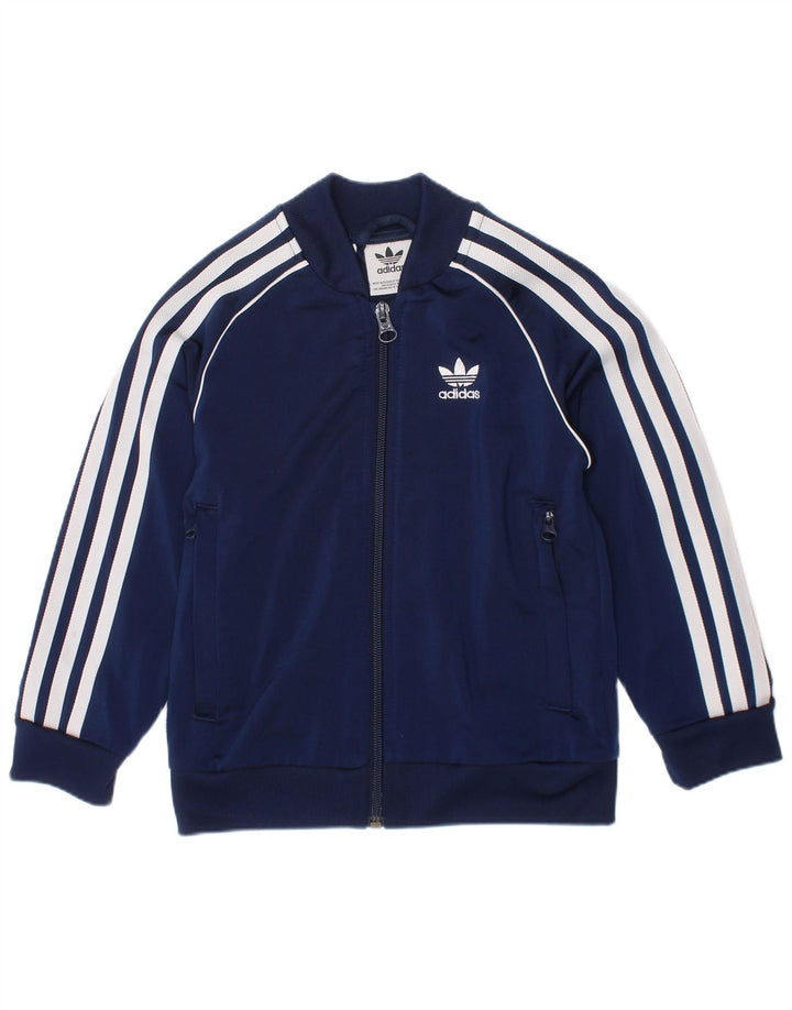 Adidas Drenge Træningsdragt Topjakke 4-5 År Marineblå Polyester