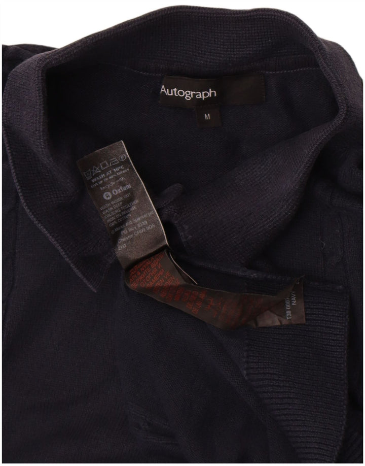 Marks & Spencer Herre Autograph Polo Neck Jumper Sweater Medium Navy Blue