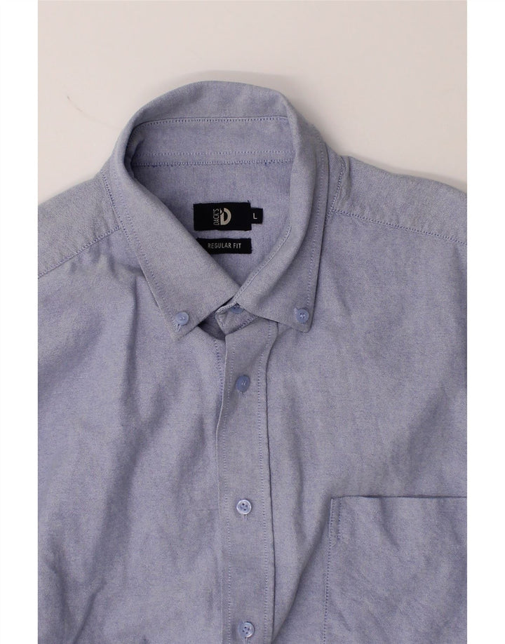 DACK'S Mens Regular Fit Shirt Large Blue Cotton Vintage Dack's and Second-Hand Dack's from Messina Hembry 