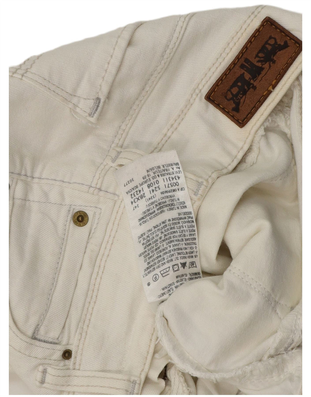 Levi's Dame 571 Slim Jeans W28 L30 Hvid Bomuld