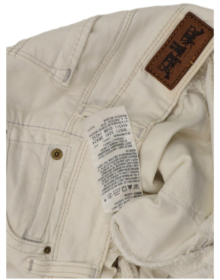 Levi's Dame 571 Slim Jeans W28 L30 Hvid Bomuld