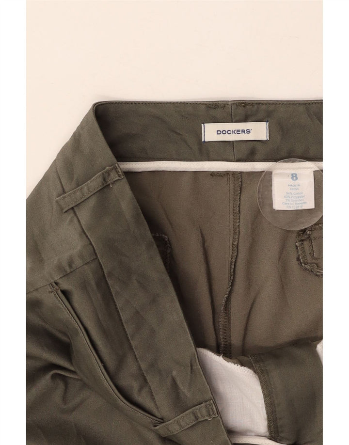 DOCKERS Womens Straight Capri Trousers US 8 Medium W32 L20 Khaki Cotton Vintage Dockers and Second-Hand Dockers from Messina Hembry 