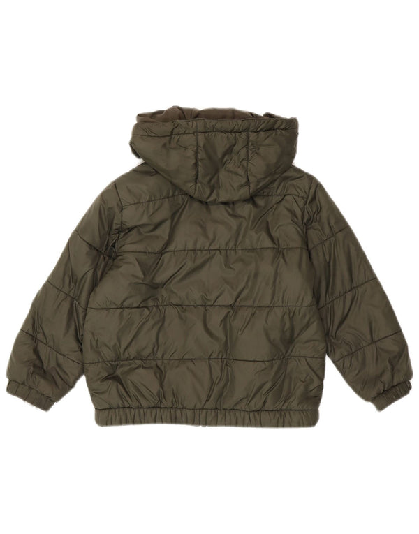 LACOSTE Girls Hooded Padded Jacket 5-6 Years Khaki