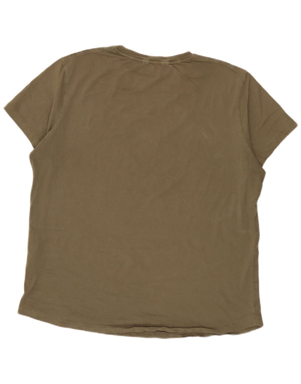 TIMBERLAND Herre grafisk T-shirt top XL Khaki Bomuld