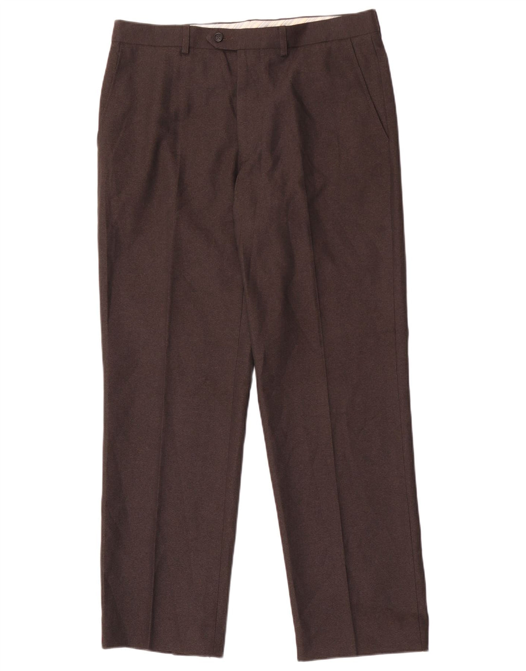 Marks & Spencer Herre Straight Suit Bukser W34 L31 Brun sildeben
