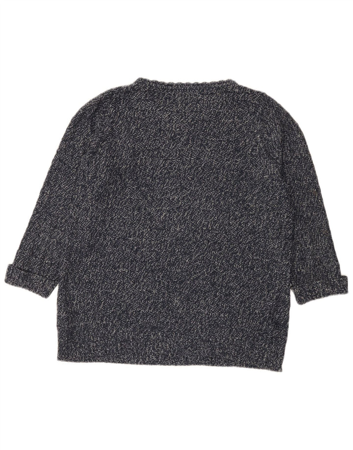 Marks & Spencer Dame Boat Neck Jumper Sweater UK 12 Medium Navy Blue