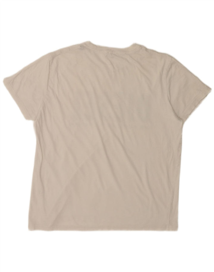 Diesel Herre Grafisk T-Shirt Top Stor Off White