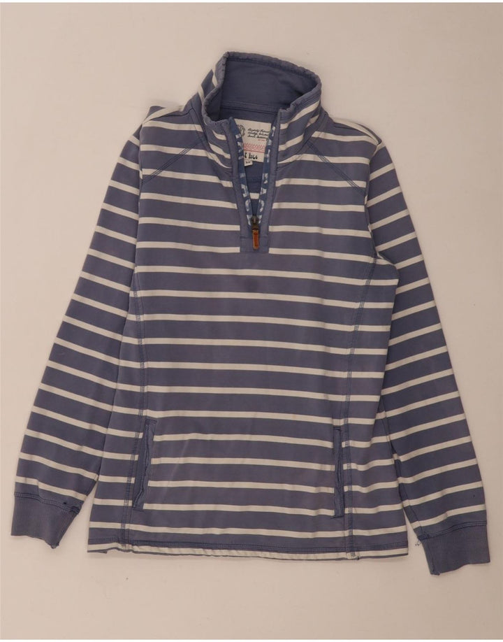 FAT FACE Dame Oversized Sweatshirt Jumper UK 10 Small Navy Blue Striped