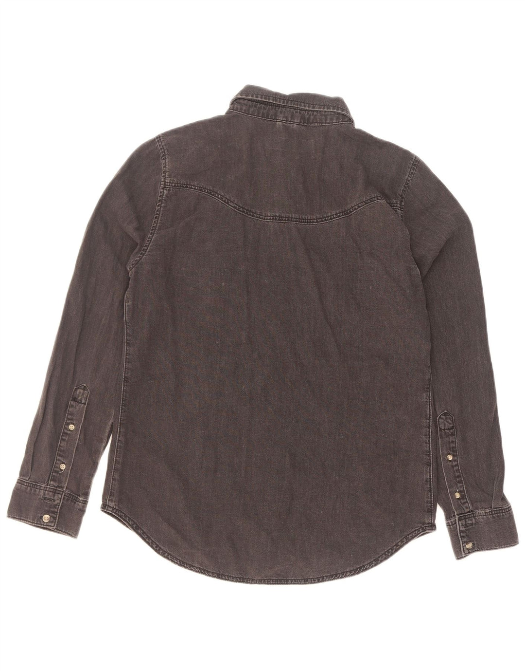 Topshop Dame Denim Shirt UK 12 Medium Sort Bomuld