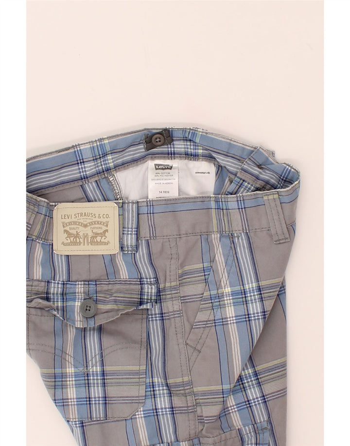 LEVI'S Boys Cargo Shorts 13-14 Years W24  Grey Check Cotton Vintage Levi's and Second-Hand Levi's from Messina Hembry 