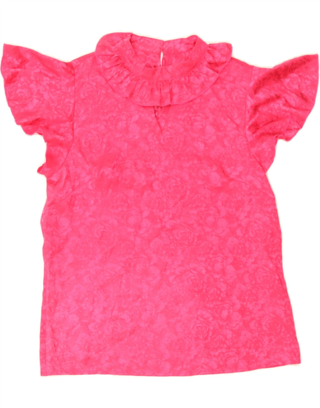 VINTAGE Womens Blouse Top UK 12 Medium Pink Floral Vintage Vintage and Second-Hand Vintage from Messina Hembry 