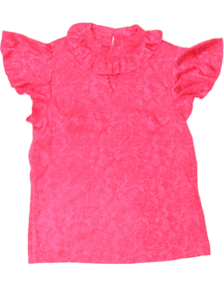 VINTAGE Womens Blouse Top UK 12 Medium Pink Floral Vintage Vintage and Second-Hand Vintage from Messina Hembry 