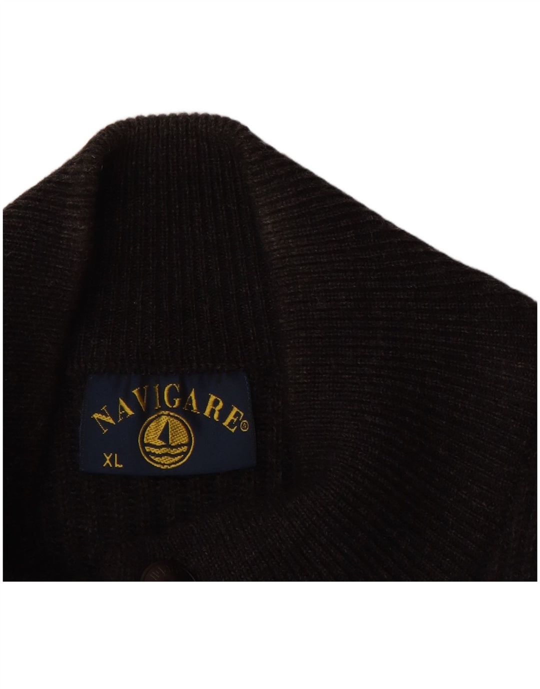 NAVIGARE Herre cardigan sweater XL sort uld