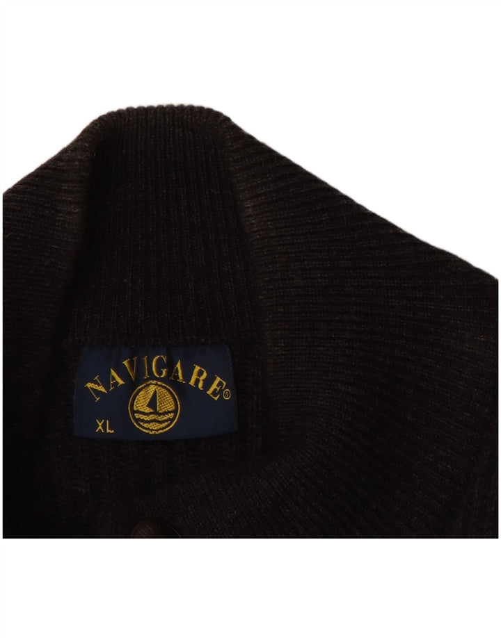 NAVIGARE Herre cardigan sweater XL sort uld