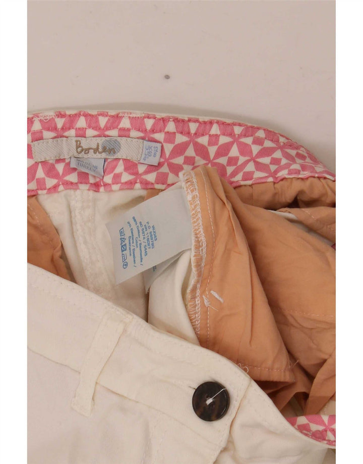 Boden Dame Chino Shorts UK 12 Medium W30 Hvid Bomuld