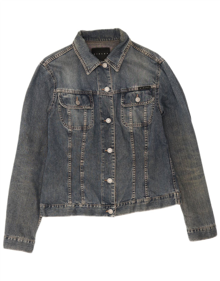 Sisley Dame denimjakke UK 14 Medium Blue Bomuld