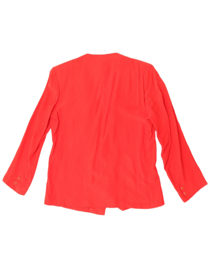 Vintage Dame 2 Button Blazer Jacket IT 46 Large Red Silk