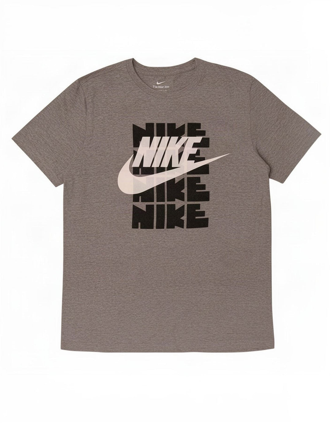 Nike grafisk T-shirt top mellem grå bomuld til mænd