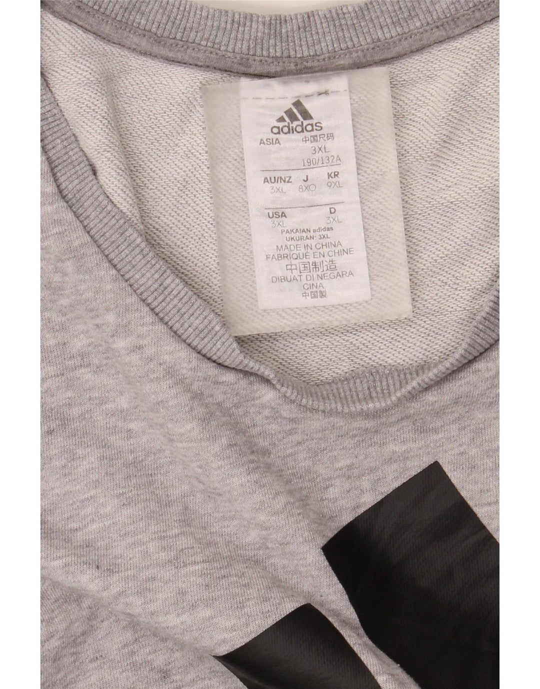 Adidas Grafisk Sweatshirt Jumper til mænd 3XL Grå Flecked Bomuld