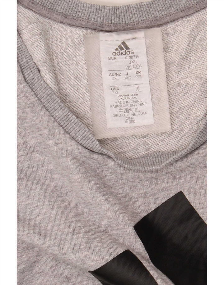 Adidas Grafisk Sweatshirt Jumper til mænd 3XL Grå Flecked Bomuld