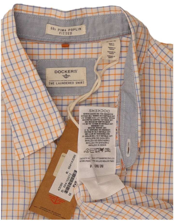 Dockers Herre Fitted Shirt Medium White Ternet Bomuld