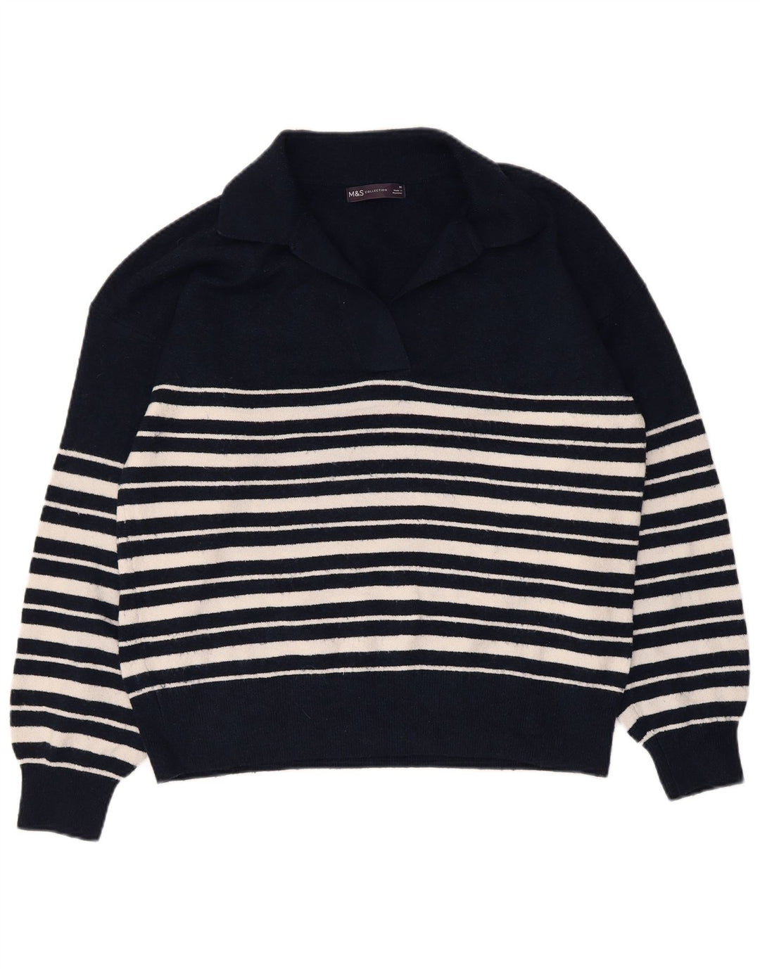 Marks & Spencer Dame Polo Neck Jumper Sweater UK 14 Medium Navy Blue