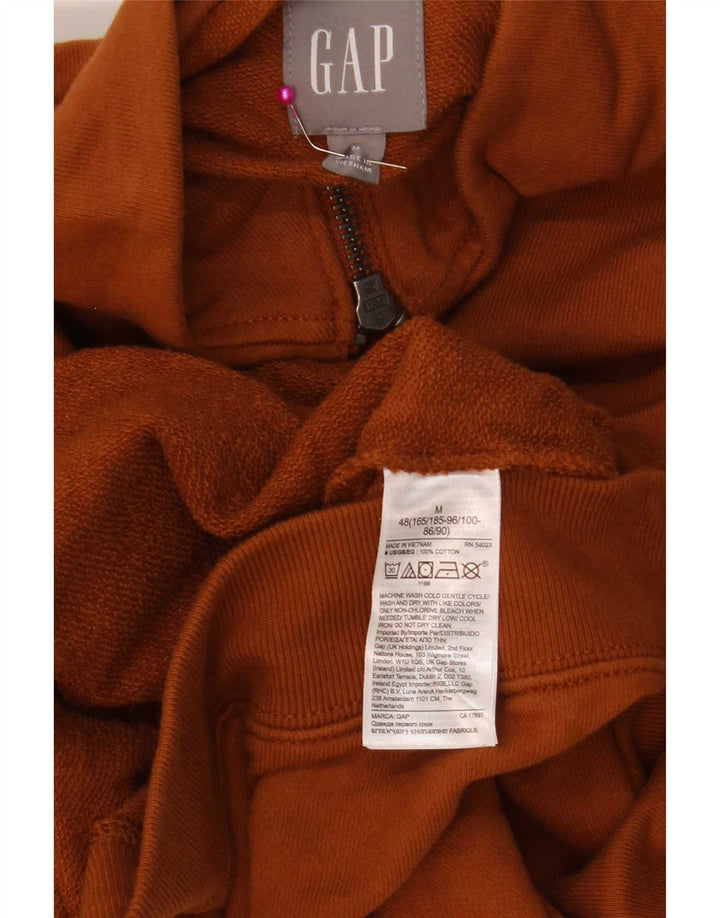 Gap Herre Zip Neck Sweatshirt Jumper Medium Brun Bomuld
