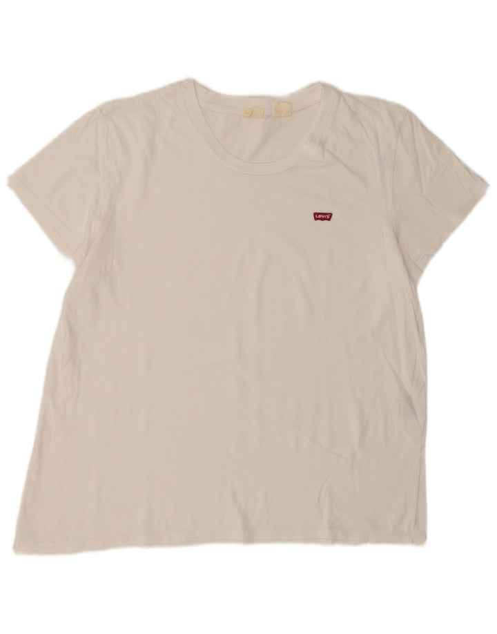 Levi's Dame T-Shirt Top UK 18 XL Hvid
