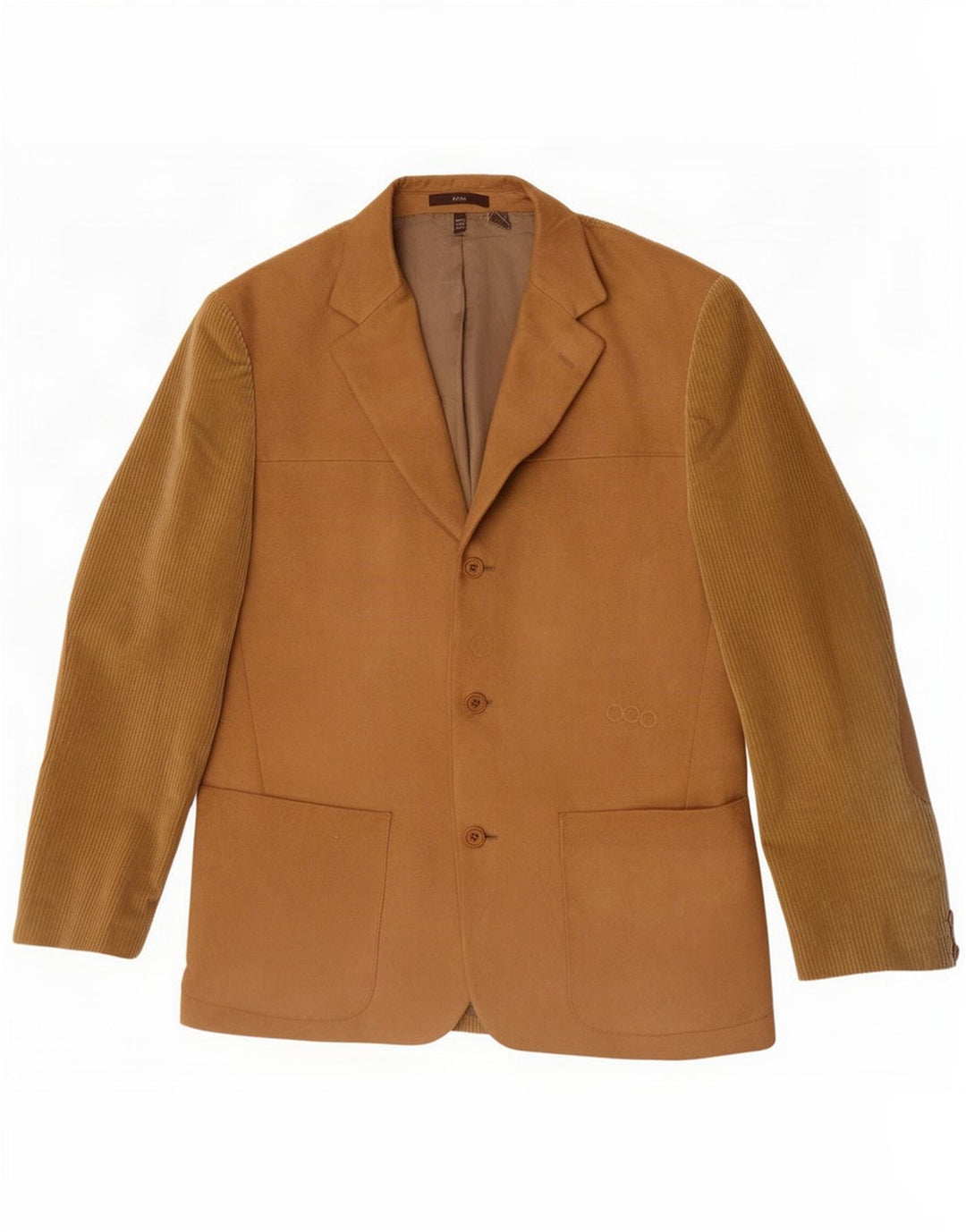 Zara Herre 3-knaps Corduroy Blazer Jacket EU 50 Medium Beige Colourblock