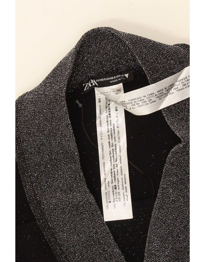 Zara grimekjole til kvinder UK 8 Small Grå Flecked Polyamide
