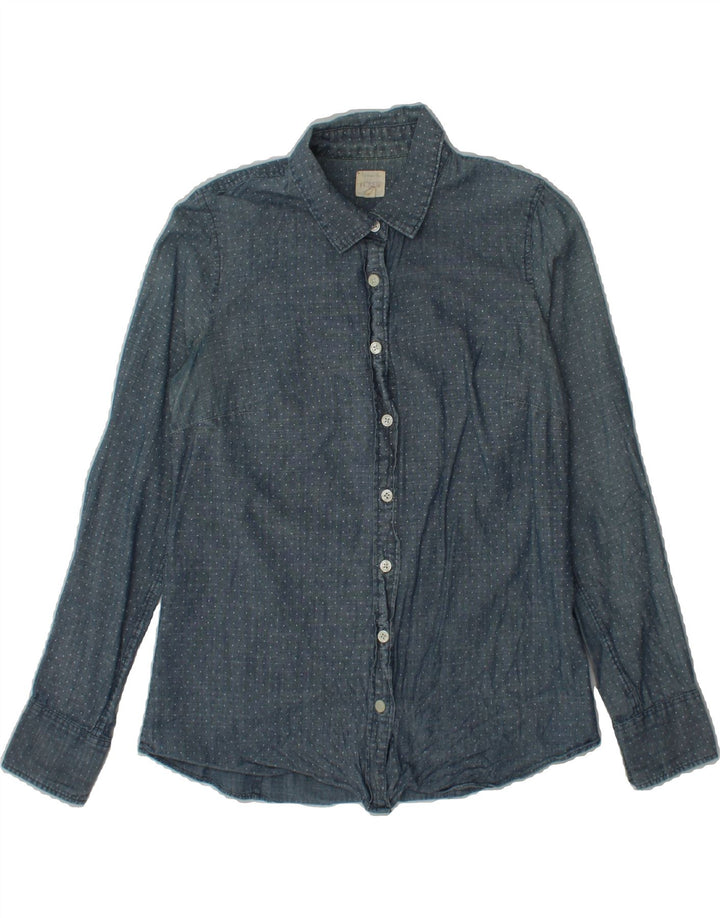 J. CREW Womens Shirt UK 6 XS Blue Spotted Cotton Vintage J. Crew and Second-Hand J. Crew from Messina Hembry 