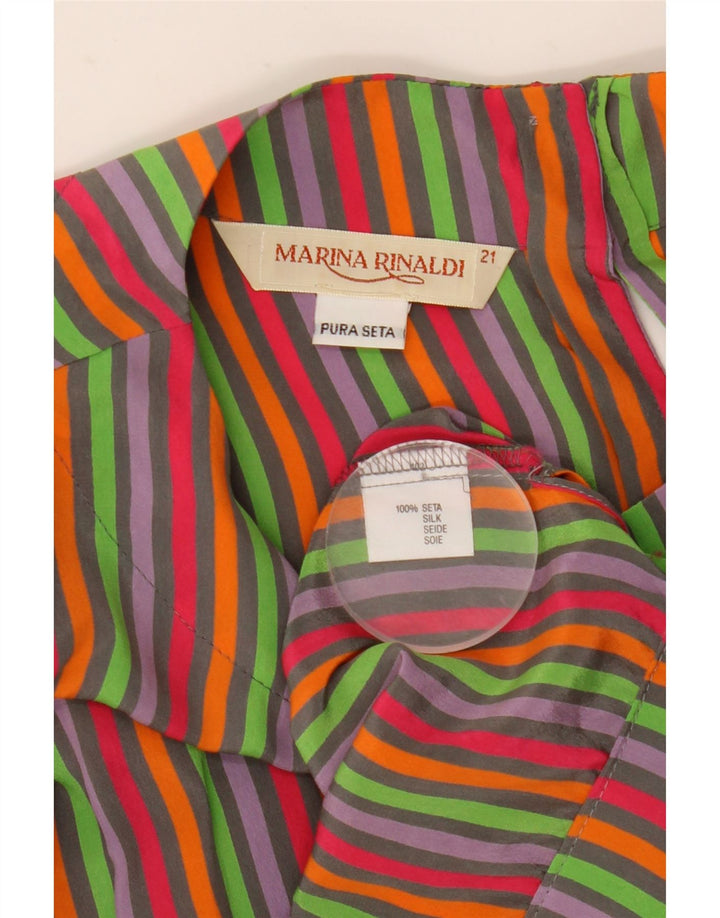 Marina Rinaldi Dame Crop Bluse Top Størrelse 21 Medium Flerfarvet Stribet