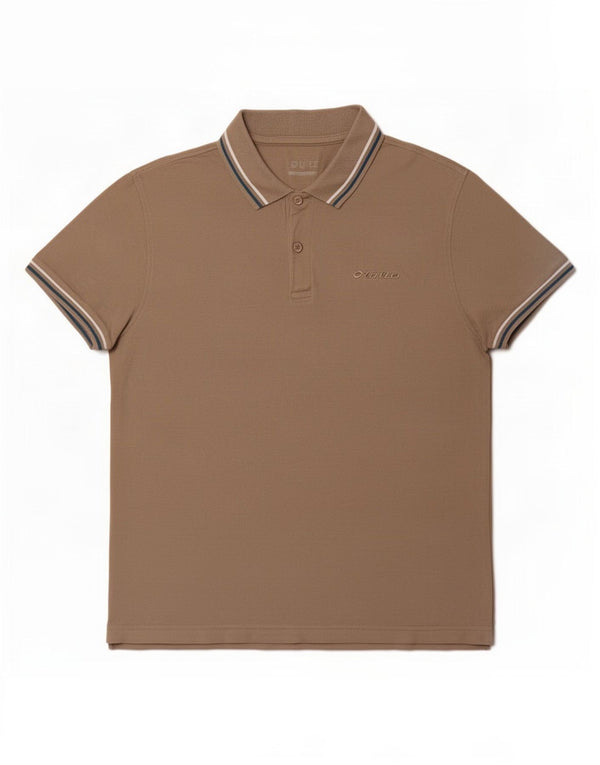 Lotto Herre Life's Polo Shirt Medium Brun Stribet Bomuld