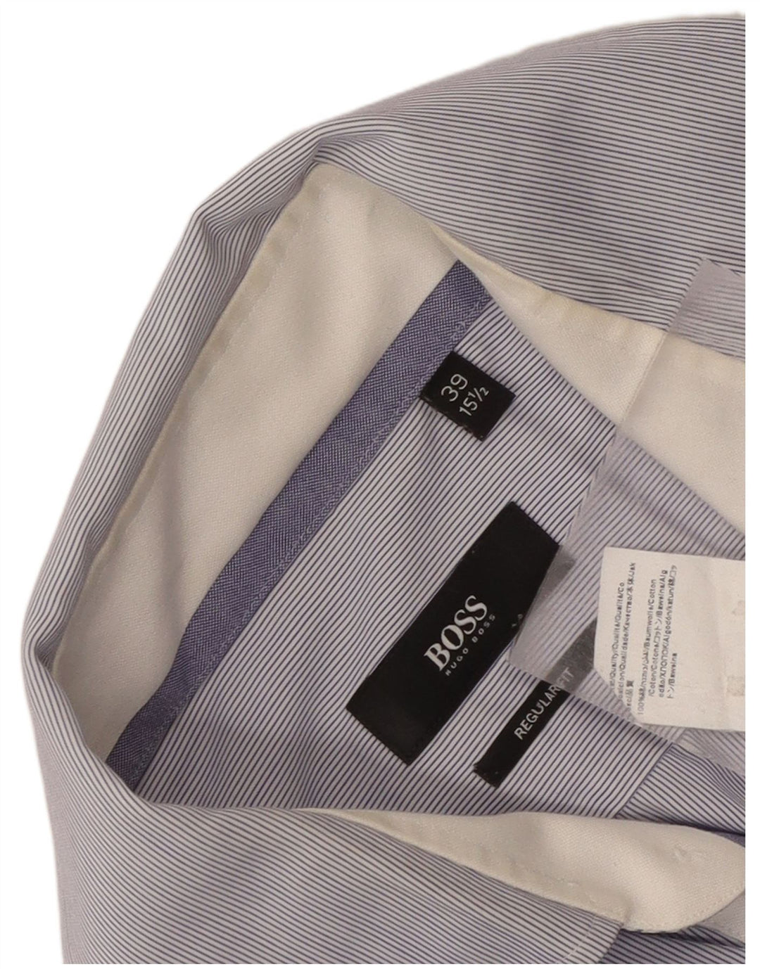Hugo Boss Herre Regular Fit skjorte str. 39 15 1/2 Medium Blue Pinstripe